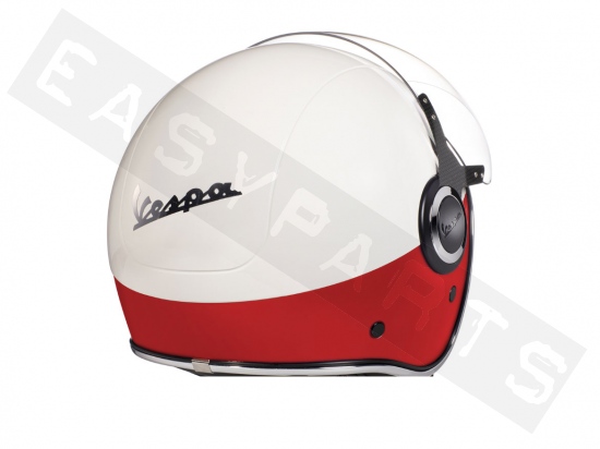 Helmet Demi Jet VESPA VJ Part II White/ Red (double visor)
